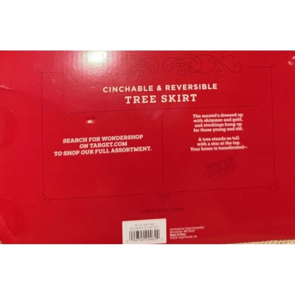 Wondershop Jute Beige Christmas Tree Skirt Reversible Cinch‎ 54